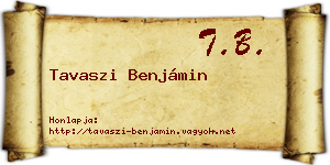 Tavaszi Benjámin névjegykártya